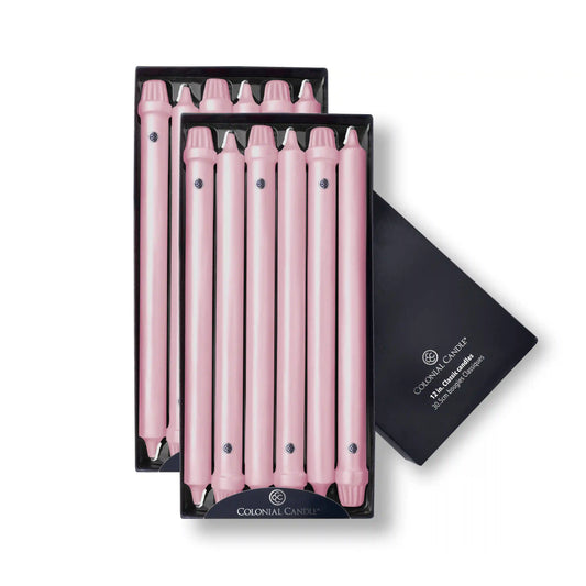 12" Persian Pink Classic Dinner Candle, 12 Pack