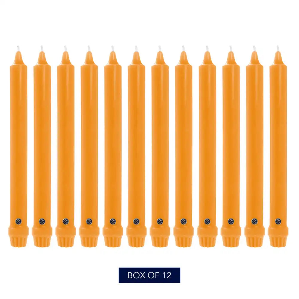 12" Caramel Classic Dinner Candle, 12 Pack