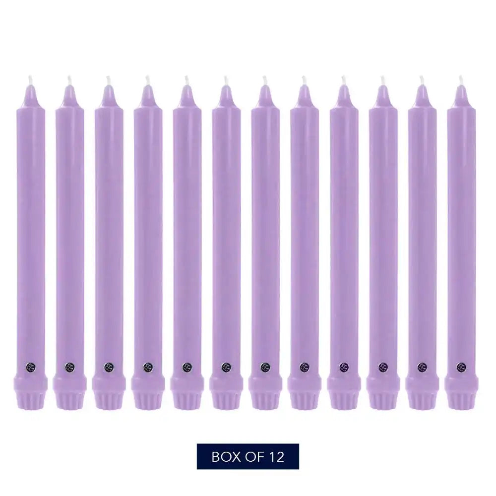 12" Lilac Classic Dinner Candle, 12 Pack