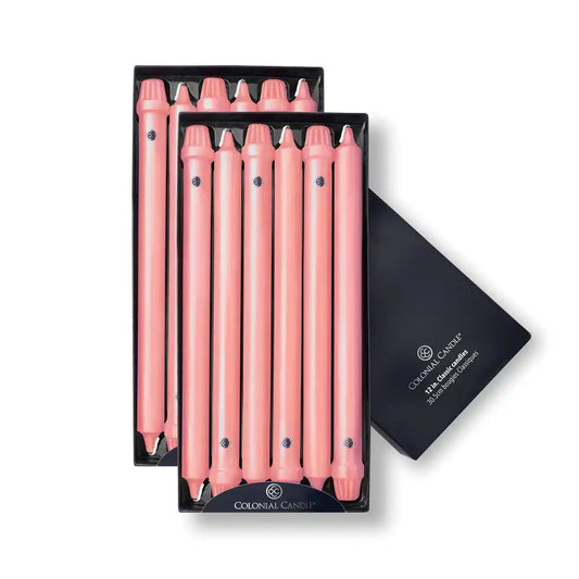 12" Peach Classic Dinner Candle, 12 Pack