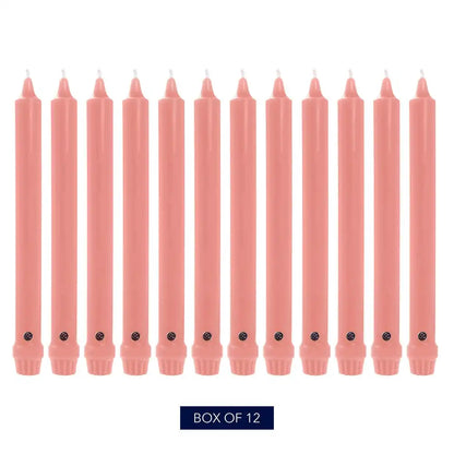12" Peach Classic Dinner Candle, 12 Pack