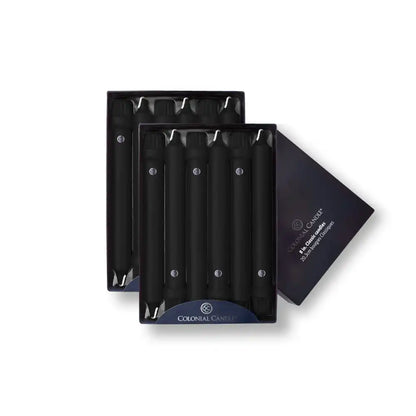 8" Black Classic Dinner Candle, 12 Pack