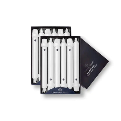8" White Classic Dinner Candle, 12 Pack