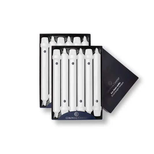8" White Classic Dinner Candle, 12 Pack