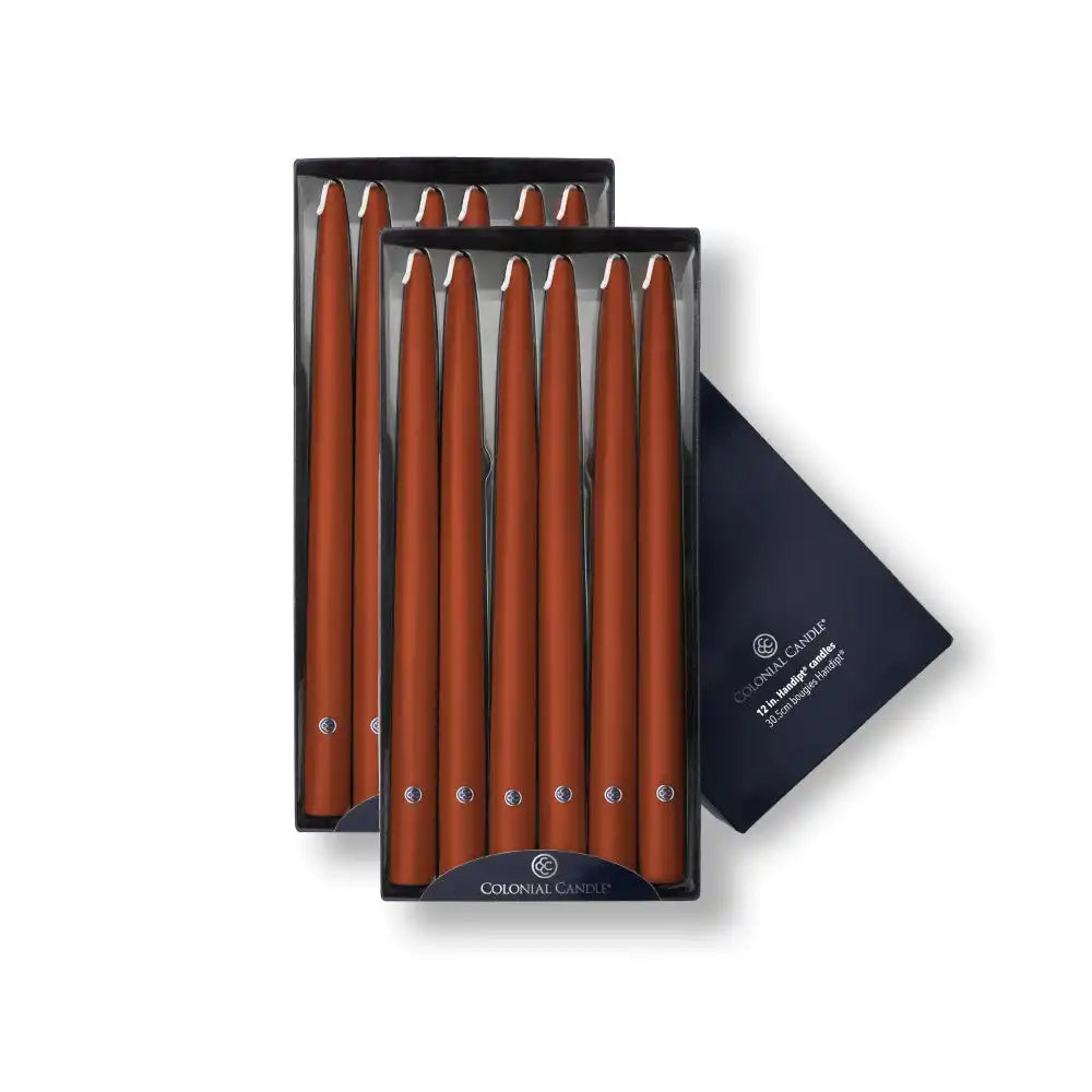 12" Amber Handipt Taper, 12 Pack