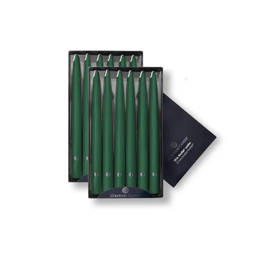 10" Evergreen Handipt Taper, 12 Pack