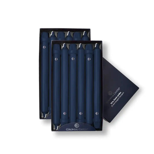 10" Indigo Classic Dinner Candle, 12 Pack