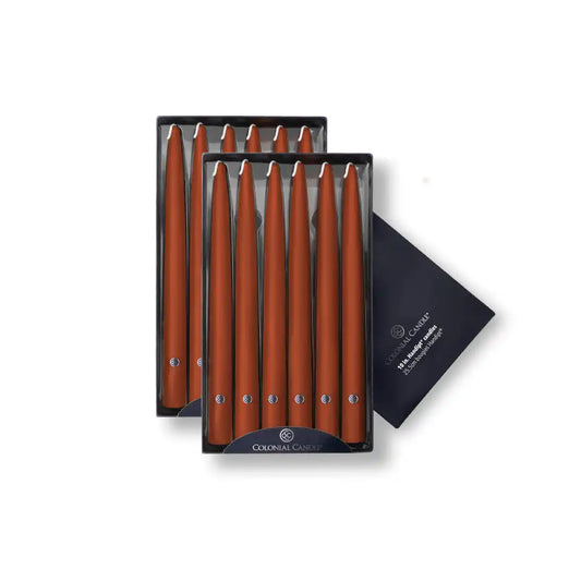 10" Amber Handipt Taper, 12 Pack