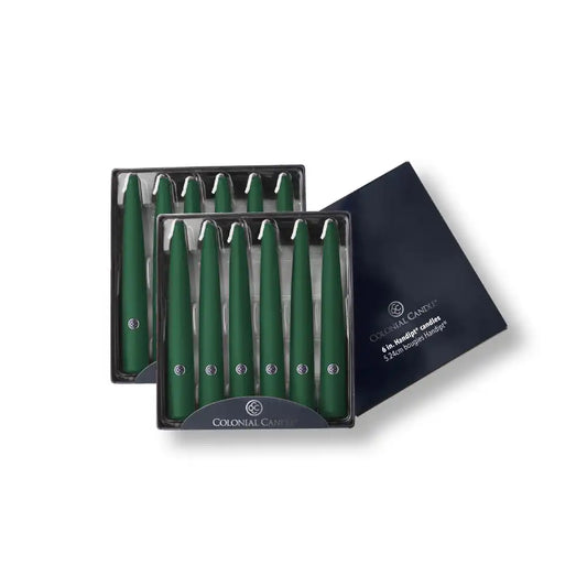 6" Evergreen Handipt Taper, 12 Pack
