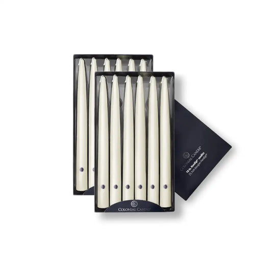 10" Ivory Handipt Taper, 12 Pack
