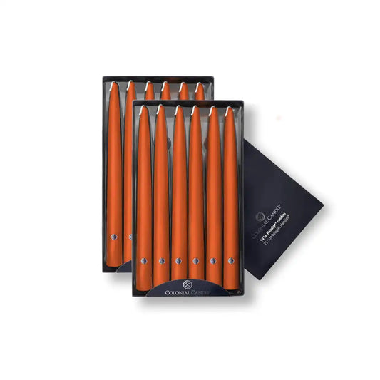 10" Pumpkin Handipt Taper, 12 Pack
